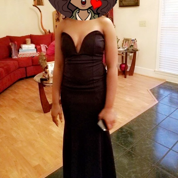 Navy Blue Mermaid Prom Dress - Picture 3 of 3